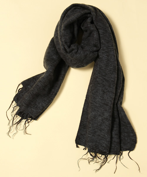 alcali（アルカリ）の「厚手シャンブレー大判ストール（ストール/ショール・レディース・グレー/チャコール/グレイッシュベージュ/カーキ/オレンジ・FREE）」の7枚目の写真