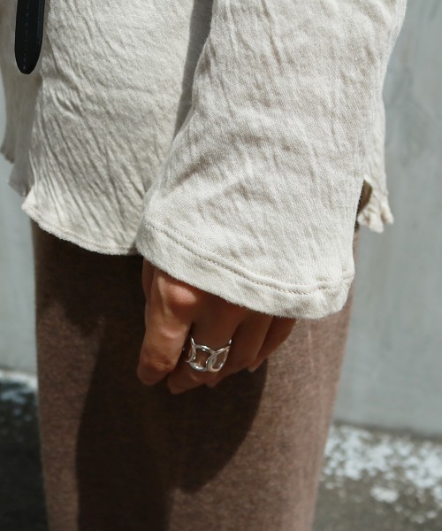 TODAYFUL（トゥデイフル）の「ダブルフェイススリットロングT（Tシャツ/カットソー・レディース・ホワイト/キナリ/ブラック・FREE）」の9枚目の写真