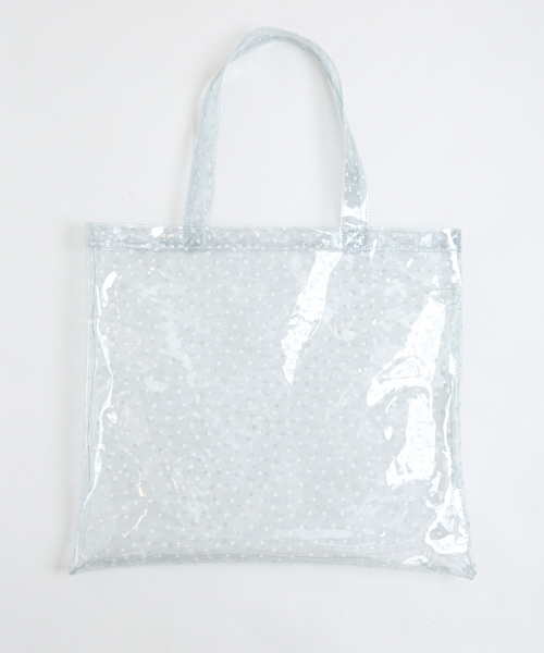 i（アイ）の「○△□プリントビニールトート（トートバッグ・レディース・ホワイト/ブラック・ﾌﾘ-）」の2枚目の写真