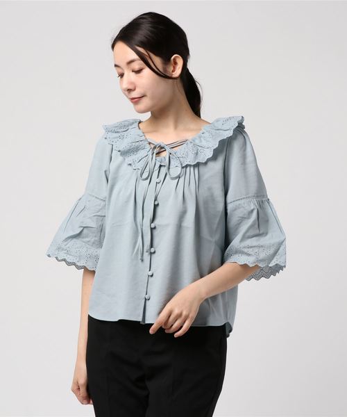 axes femme（アクシーズファム）の「クロスリボンブラウス（シャツ/ブラウス・レディース・ホワイト/サックスブルー/ブラック・MEDIUM）」の8枚目の写真