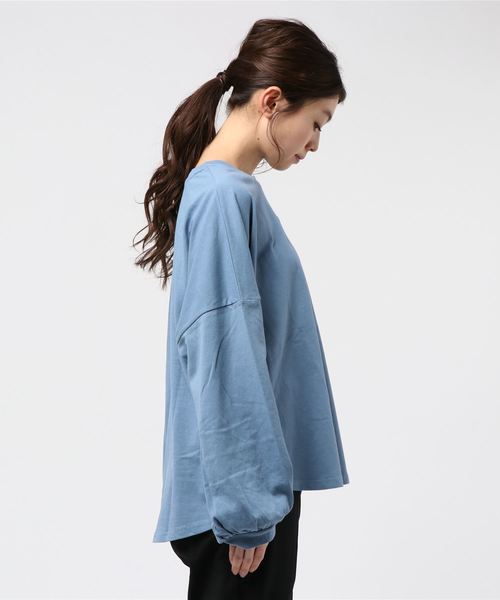 WEGO(ウィゴー)の「WEGO/ロゴルーズコットンロンT(Tシャツ/カットソー・レディース・ホワイト/ベージュ/ピンク/ブルー・FREE)」の5枚目の写真