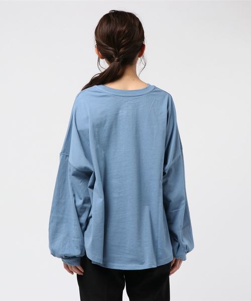 WEGO(ウィゴー)の「WEGO/ロゴルーズコットンロンT(Tシャツ/カットソー・レディース・ホワイト/ベージュ/ピンク/ブルー・FREE)」の6枚目の写真