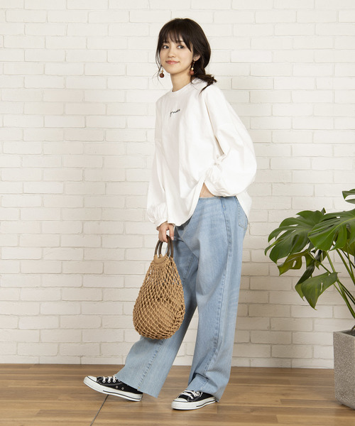 WEGO(ウィゴー)の「WEGO/ロゴルーズコットンロンT(Tシャツ/カットソー・レディース・ホワイト/ベージュ/ピンク/ブルー・FREE)」の15枚目の写真