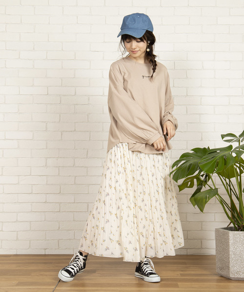 WEGO(ウィゴー)の「WEGO/ロゴルーズコットンロンT(Tシャツ/カットソー・レディース・ホワイト/ベージュ/ピンク/ブルー・FREE)」の13枚目の写真