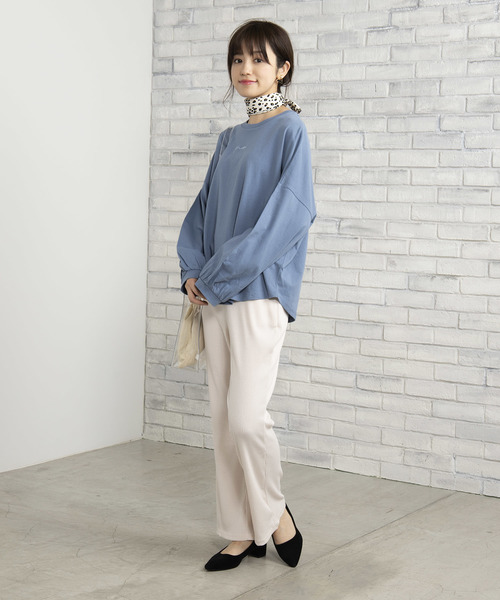 WEGO(ウィゴー)の「WEGO/ロゴルーズコットンロンT(Tシャツ/カットソー・レディース・ホワイト/ベージュ/ピンク/ブルー・FREE)」の7枚目の写真