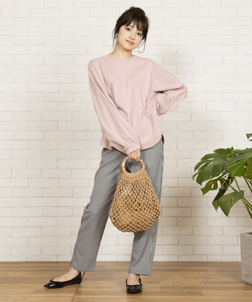 WEGO(ウィゴー)の「WEGO/ロゴルーズコットンロンT(Tシャツ/カットソー・レディース・ホワイト/ベージュ/ピンク/ブルー・FREE)」の12枚目の写真