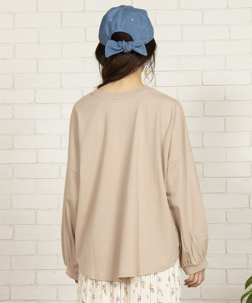 WEGO(ウィゴー)の「WEGO/ロゴルーズコットンロンT(Tシャツ/カットソー・レディース・ホワイト/ベージュ/ピンク/ブルー・FREE)」の8枚目の写真