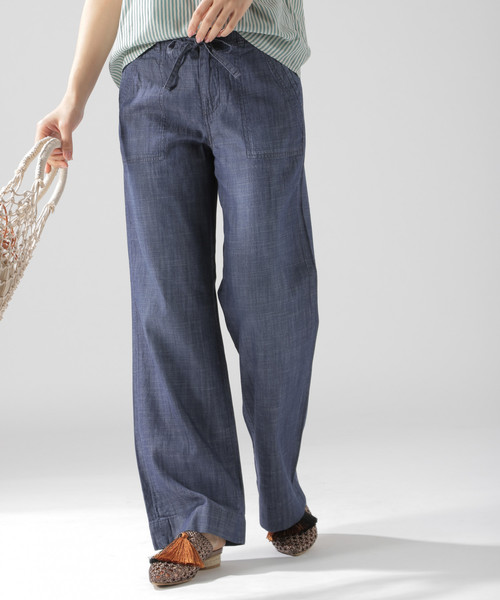 BAYFLOW(ベイフロー)の「ベーカーストレートパンツ(デニムパンツ・レディース・ライトブルー/ブラック/カーキ/ブルー・SMALL/MEDIUM)」の4枚目の写真