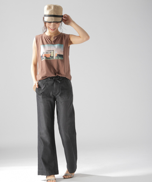 BAYFLOW(ベイフロー)の「ベーカーストレートパンツ(デニムパンツ・レディース・ライトブルー/ブラック/カーキ/ブルー・SMALL/MEDIUM)」の6枚目の写真