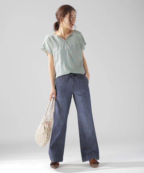 BAYFLOW(ベイフロー)の「ベーカーストレートパンツ(デニムパンツ・レディース・ライトブルー/ブラック/カーキ/ブルー・SMALL/MEDIUM)」の9枚目の写真