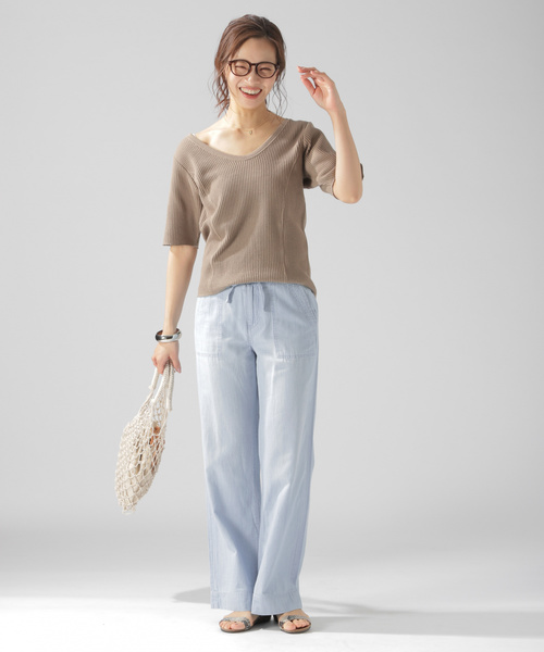 BAYFLOW(ベイフロー)の「ベーカーストレートパンツ(デニムパンツ・レディース・ライトブルー/ブラック/カーキ/ブルー・SMALL/MEDIUM)」の11枚目の写真