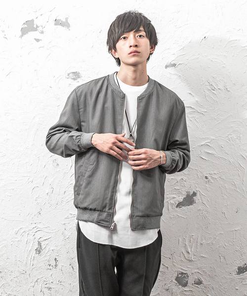 MinoriTY（マイノリティ）の「リバーシブルMA-1 チェックストライプブルゾン（その他アウター・メンズ・ブラック系その他/グレー系その他/ブラウン系その他/グリーン系その他/ブルー系その他/ブラック系その他2・M/L）」の4枚目の写真