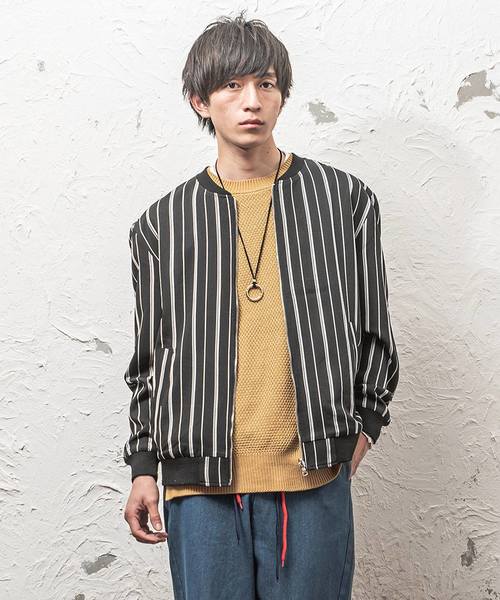 MinoriTY（マイノリティ）の「リバーシブルMA-1 チェックストライプブルゾン（その他アウター・メンズ・ブラック系その他/グレー系その他/ブラウン系その他/グリーン系その他/ブルー系その他/ブラック系その他2・M/L）」の3枚目の写真