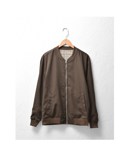 MinoriTY（マイノリティ）の「リバーシブルMA-1 チェックストライプブルゾン（その他アウター・メンズ・ブラック系その他/グレー系その他/ブラウン系その他/グリーン系その他/ブルー系その他/ブラック系その他2・M/L）」の11枚目の写真