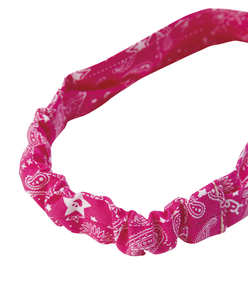 X-girl Stages(エックスガールステージス)の「BANDANA HAIR BAND(ヘアバンド・キッズ・ピンク/オレンジ/ブルー・ONE SIZE)」の4枚目の写真