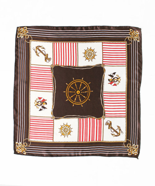 Grandeir（グランディール）の「小判 正方形 スカーフ（バンダナ/スカーフ・レディース・ベージュ/ネイビー/ホワイト系その他/ブラック系その他/ブラウン系その他/ベージュ系その他/ブルー系その他/ピンク系その他・M）」の14枚目の写真