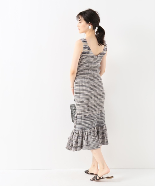 IENA LA BOUCLE（イエナラブークル）の「IENA LA BOUCLE カスリ ボーダーリブワンピース◆（ワンピース・レディース・グレー/グリーン・FREE）」の6枚目の写真