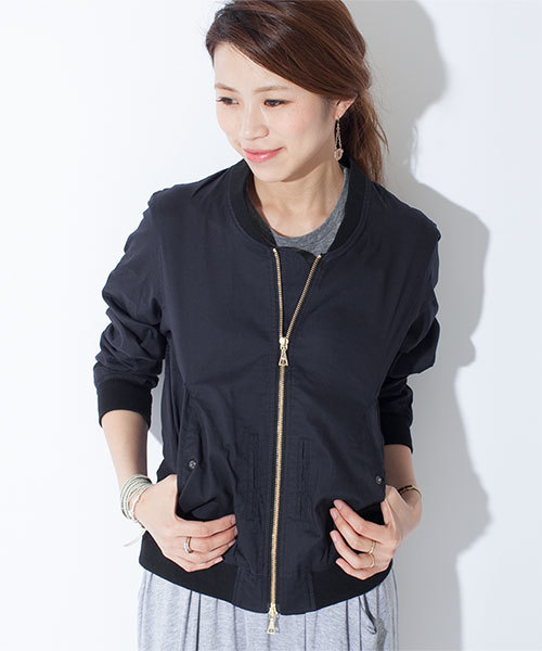 NANO universe（ナノユニバース）の「ミリタリーZIPUPブルゾン（ブルゾン・レディース・オフホワイト/カーキ/ネイビー・FREE）」の3枚目の写真