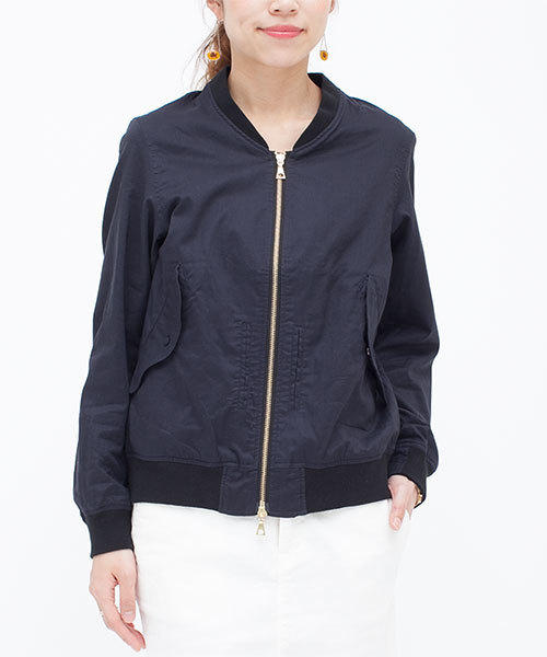 NANO universe（ナノユニバース）の「ミリタリーZIPUPブルゾン（ブルゾン・レディース・オフホワイト/カーキ/ネイビー・FREE）」の4枚目の写真