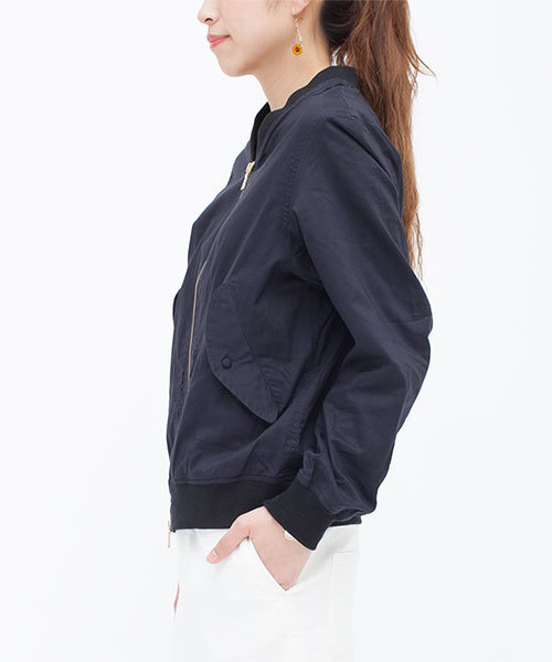 NANO universe（ナノユニバース）の「ミリタリーZIPUPブルゾン（ブルゾン・レディース・オフホワイト/カーキ/ネイビー・FREE）」の6枚目の写真