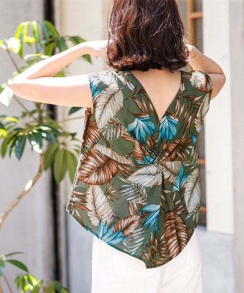 KOBE LETTUCE（コウベレタス）の「バックオープンねじりノースリーブトップス【セットアップOK】（シャツ/ブラウス・レディース・ライトベージュ/カーキ/ブルー系その他/ブラック/マスタード/グリーン系その他/オフホワイト・FREE）」の11枚目の写真