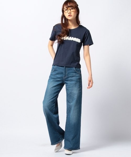 Another Edition（アナザーエディション）の「AE hello Blossam T（Tシャツ/カットソー・レディース・ホワイト/ネイビー・フリー）」の8枚目の写真