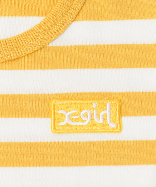 X-girl Stages(エックスガールステージス)の「BASIC BORDER S/S TOP (4T~7T)(Tシャツ/カットソー・キッズ・ネイビー/イエロー/レッド・7T/5T/4T/6T)」の6枚目の写真