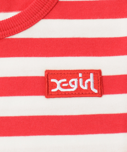 X-girl Stages(エックスガールステージス)の「BASIC BORDER S/S TOP (4T~7T)(Tシャツ/カットソー・キッズ・ネイビー/イエロー/レッド・7T/5T/4T/6T)」の7枚目の写真