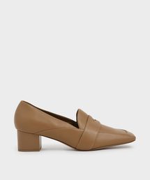 CHARLES & KEITH | スクエアトゥブロックヒールペニーローファー / Square Toe Block Heel Penny Loafers(ローファー)
