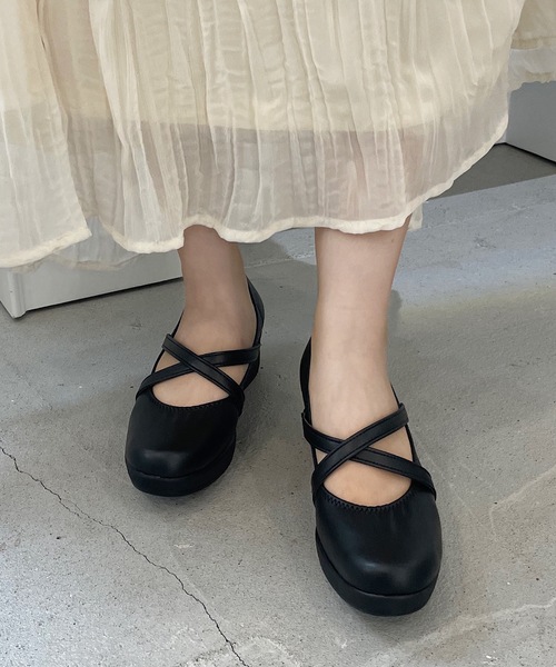 shopnikoniko(ショップニコニコ)の「日本製 パンプス クロスベルト ウェッジソール(パンプス・レディース・ゴールド/グレー/ブラック・23/24/22/24.5/22.5/23.5)」の18枚目の写真