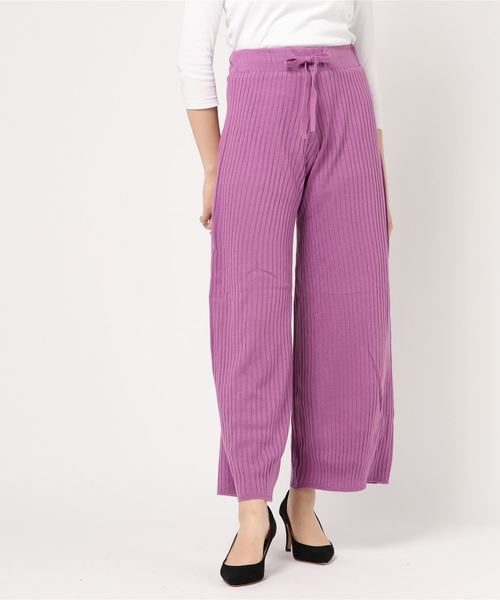 STYLEBLOCK(スタイルブロック)の「ワイドリブニットパンツ(その他パンツ・レディース・ミックスグレー/ライトベージュ/ブラック/ピンク系その他・M)」の4枚目の写真