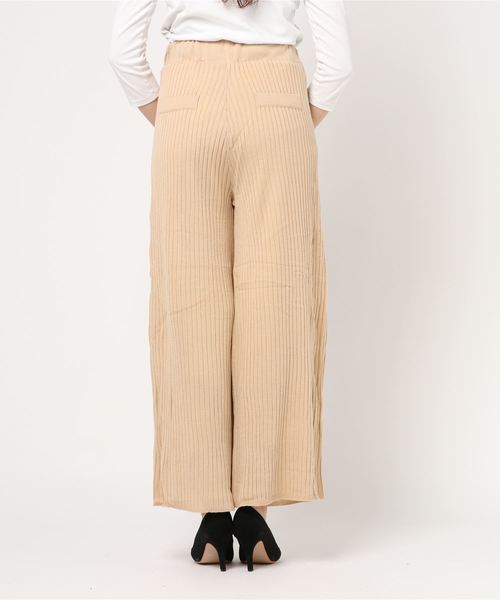 STYLEBLOCK(スタイルブロック)の「ワイドリブニットパンツ(その他パンツ・レディース・ミックスグレー/ライトベージュ/ブラック/ピンク系その他・M)」の6枚目の写真