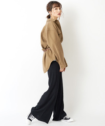 ワイドリブニットパンツ