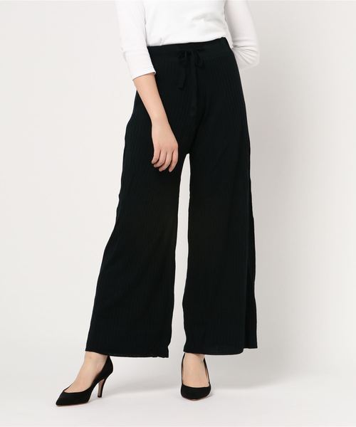 STYLEBLOCK(スタイルブロック)の「ワイドリブニットパンツ(その他パンツ・レディース・ミックスグレー/ライトベージュ/ブラック/ピンク系その他・M)」の9枚目の写真