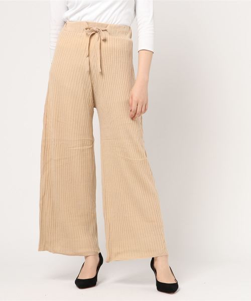 STYLEBLOCK(スタイルブロック)の「ワイドリブニットパンツ(その他パンツ・レディース・ミックスグレー/ライトベージュ/ブラック/ピンク系その他・M)」の7枚目の写真