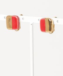 【irodori】スクエア金彩earring(赤)