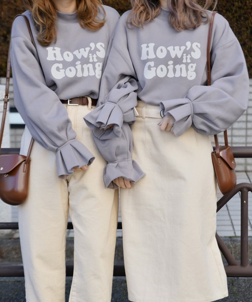 PairPair(ペアペア)の「裏起毛タックフレア袖プルオーバー(スウェット・レディース・アイボリー/モカ/ラベンダー・FREE)」の3枚目の写真