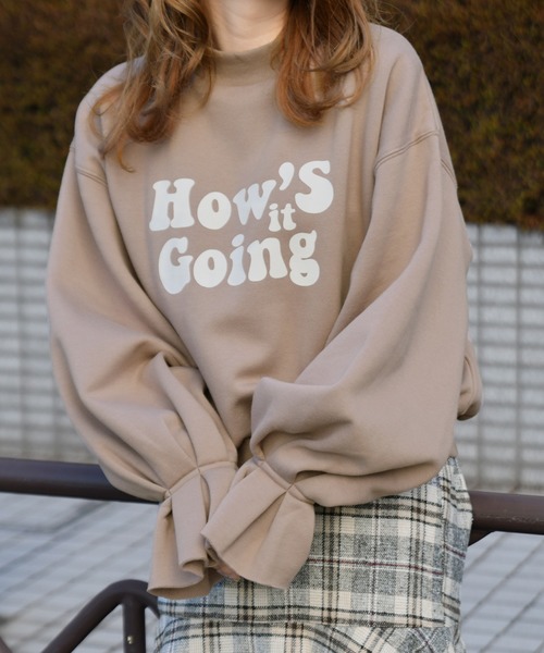 PairPair(ペアペア)の「裏起毛タックフレア袖プルオーバー(スウェット・レディース・アイボリー/モカ/ラベンダー・FREE)」の8枚目の写真