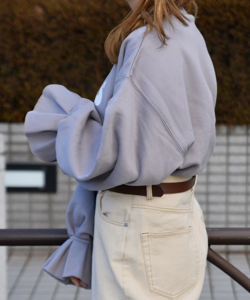 PairPair(ペアペア)の「裏起毛タックフレア袖プルオーバー(スウェット・レディース・アイボリー/モカ/ラベンダー・FREE)」の20枚目の写真