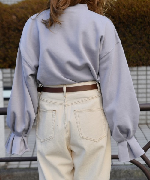 PairPair(ペアペア)の「裏起毛タックフレア袖プルオーバー(スウェット・レディース・アイボリー/モカ/ラベンダー・FREE)」の14枚目の写真