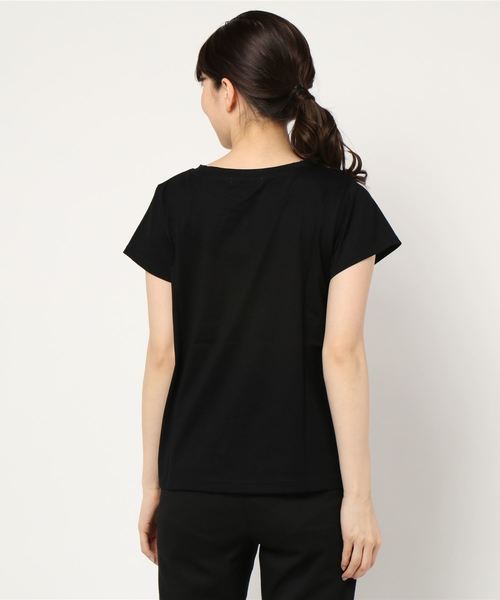 KID BLUE（キッドブルー）の「キッドブルー -20リブ＆天竺 -半袖トップス -KOON307 -kidblue（Tシャツ/カットソー・レディース・ブラック/オフホワイト・M）」の3枚目の写真