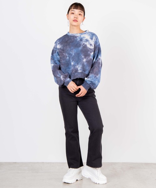 WEGO(ウィゴー)の「WEGO/タイダイスウェット(スウェット・レディース・ブルー/ピンク・FREE)」の4枚目の写真