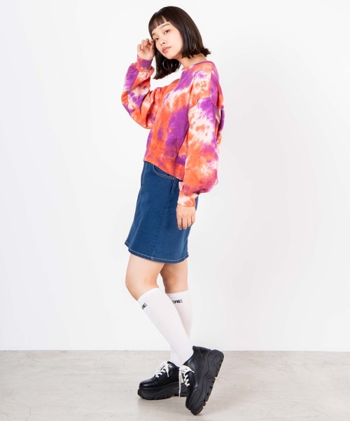 WEGO(ウィゴー)の「WEGO/タイダイスウェット(スウェット・レディース・ブルー/ピンク・FREE)」の8枚目の写真