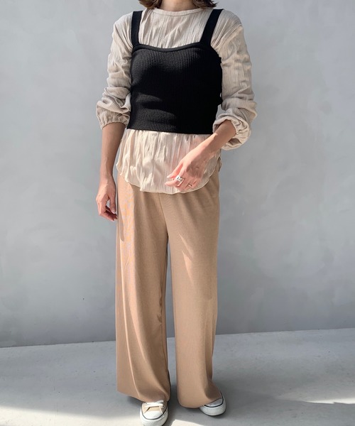 LE MORE（リモア）の「リンクルデザインシャツ（シャツ/ブラウス・レディース・ブラック/ベージュ/アイボリー・FREE）」の11枚目の写真