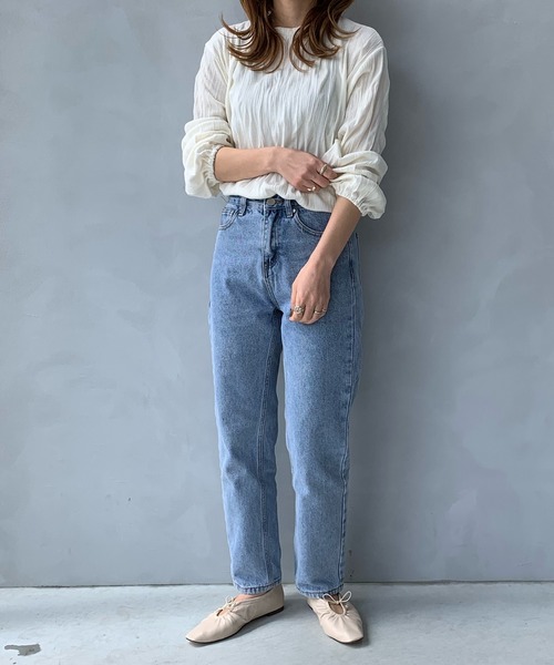 LE MORE（リモア）の「リンクルデザインシャツ（シャツ/ブラウス・レディース・ブラック/ベージュ/アイボリー・FREE）」の14枚目の写真