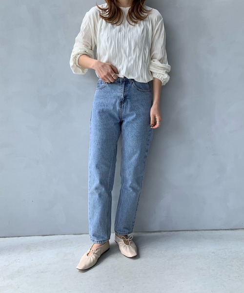 LE MORE（リモア）の「リンクルデザインシャツ（シャツ/ブラウス・レディース・ブラック/ベージュ/アイボリー・FREE）」の13枚目の写真