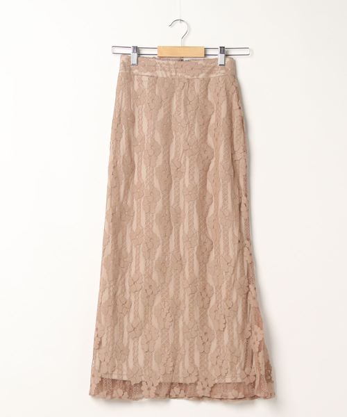 flower（フラワー）の「シアーレーススカート（スカート・レディース・ベージュ/パープル・FREE）」の5枚目の写真