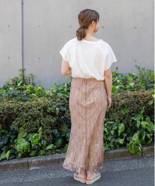 flower（フラワー）の「シアーレーススカート（スカート・レディース・ベージュ/パープル・FREE）」の11枚目の写真