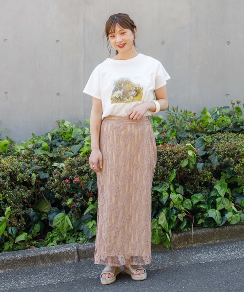 flower（フラワー）の「シアーレーススカート（スカート・レディース・ベージュ/パープル・FREE）」の14枚目の写真