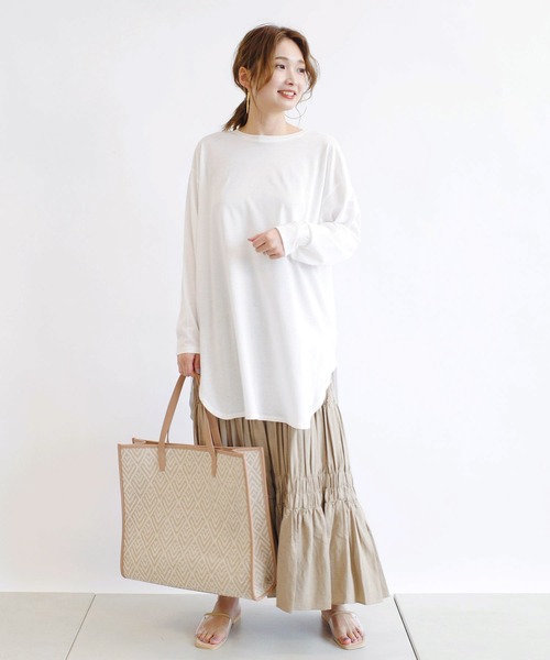 DouDou(ドゥドゥ)の「プリーツシャーリングスカート(スカート・レディース・オフホワイト/ベージュ・FREE)」の12枚目の写真